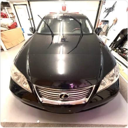 Black Lexus in the garage before detailing